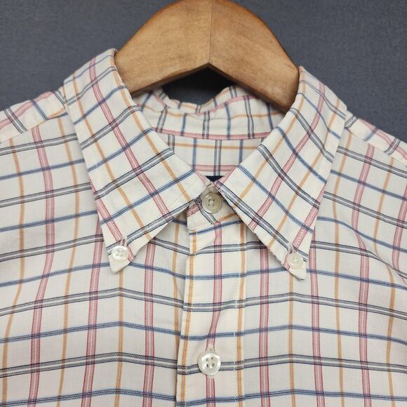 Austin Reed Shirt Mens Large Multicolor Plaid Button Down Long Sleeve Cotton Vtg - Picture 2 of 8